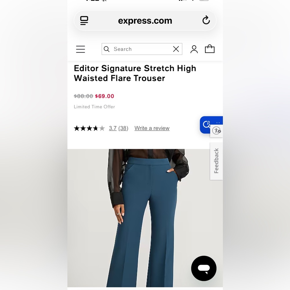 Express Editor Signature Stretch High-Waisted Flare Trousers
